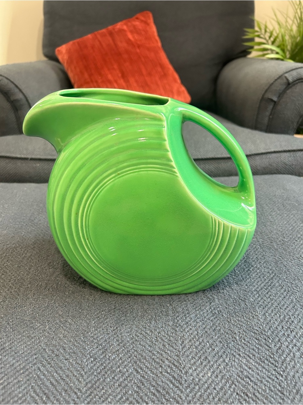 Fiestaware Vintage Green Water Disc Pitcher Fiesta USA Original